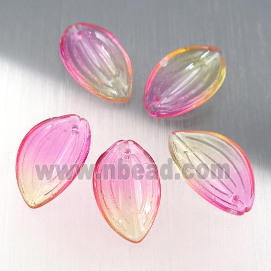 pink crystal glass petal beads