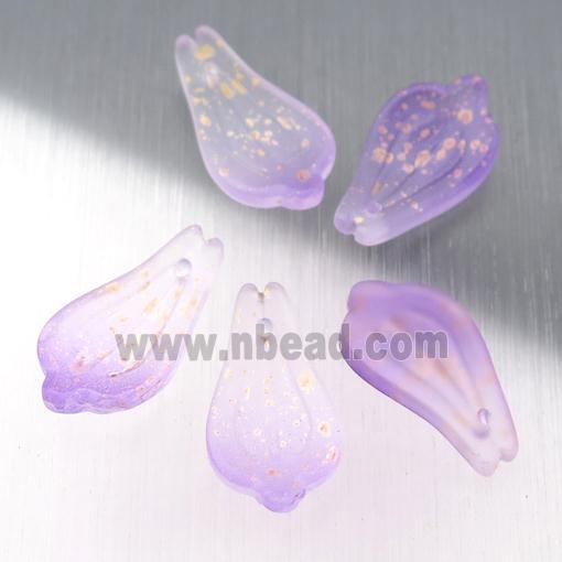 purple matte jadeite glass petal beads