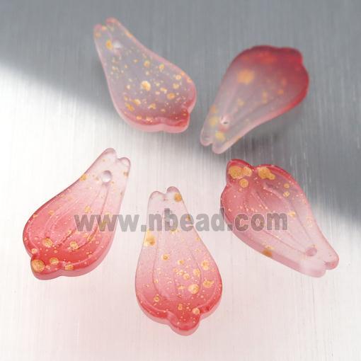 red matte jadeite glass petal beads