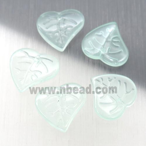 lt.green jadeite glass leaf beads