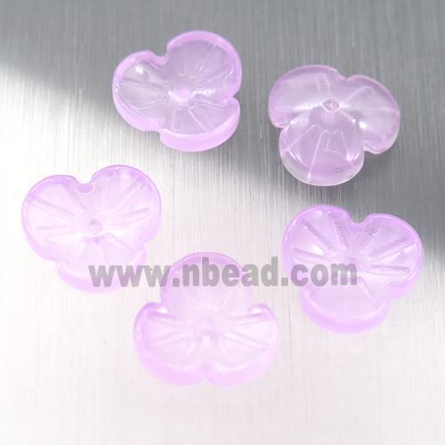 lt.purple jadeite glass clover beads