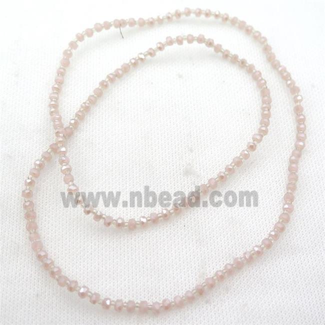 peach Jadeite Glass Beads, faceted rondelle
