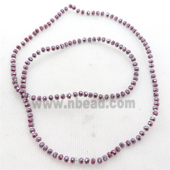 red Jadeite Glass Beads, faceted rondelle