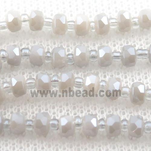 Jadeite Glass Beads, faceted rondelle
