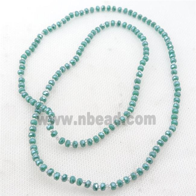 green Jadeite Glass Beads, faceted rondelle