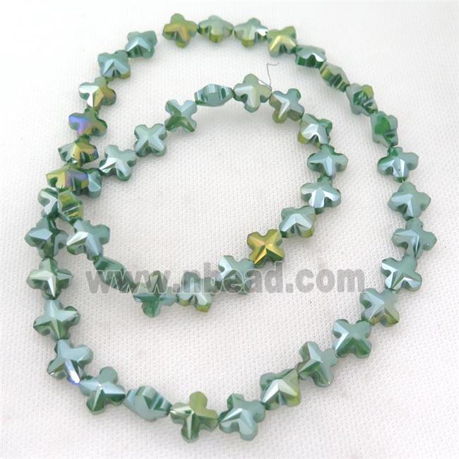 green Crystal Glass cross Beads