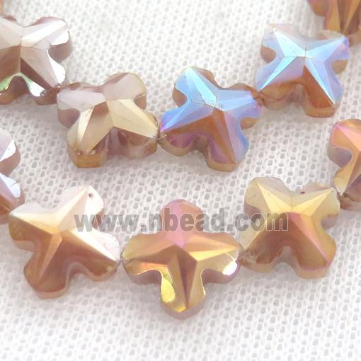 peach Crystal Glass cross Beads