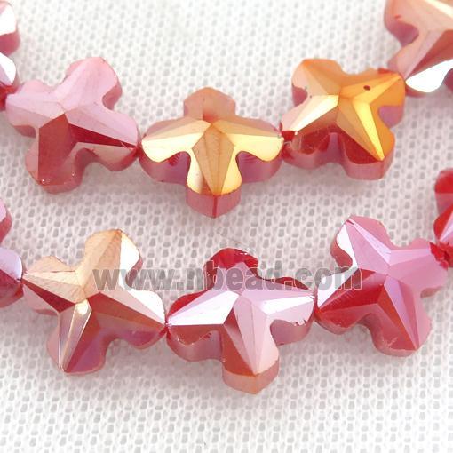 red Crystal Glass cross Beads