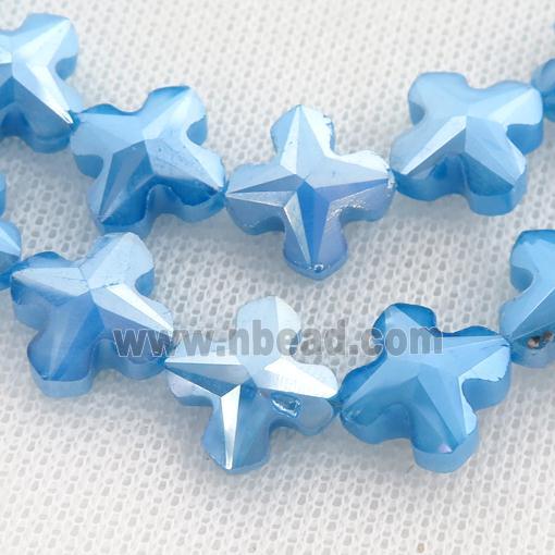 blue Crystal Glass cross Beads