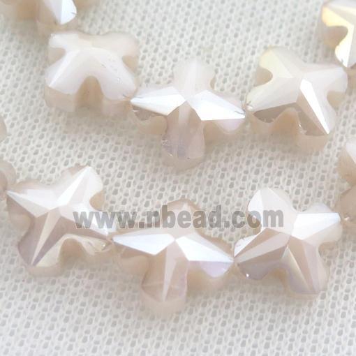 beige Crystal Glass cross Beads