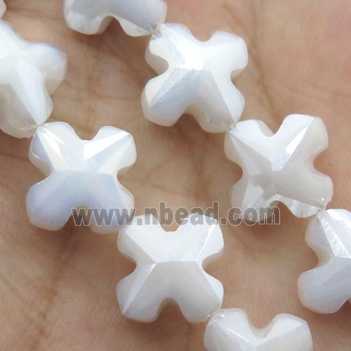 white cream Crystal Glass cross Beads