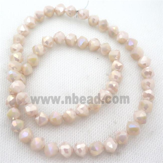 beige Jadeite Glass Beads, freeform