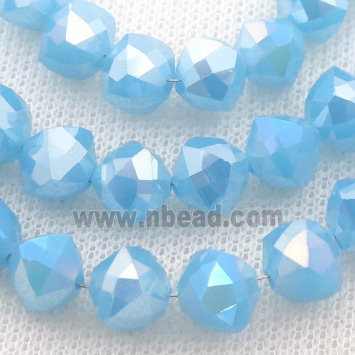 blue Jadeite Glass Beads, freeform