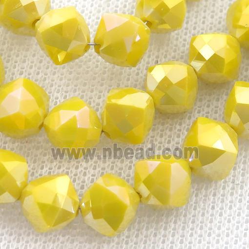 yellow Jadeite Glass Beads, freeform