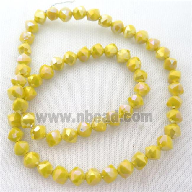 yellow Jadeite Glass Beads, freeform