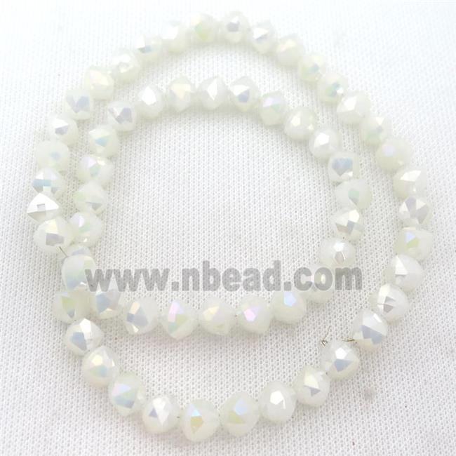 white cream Jadeite Glass Beads, freeform