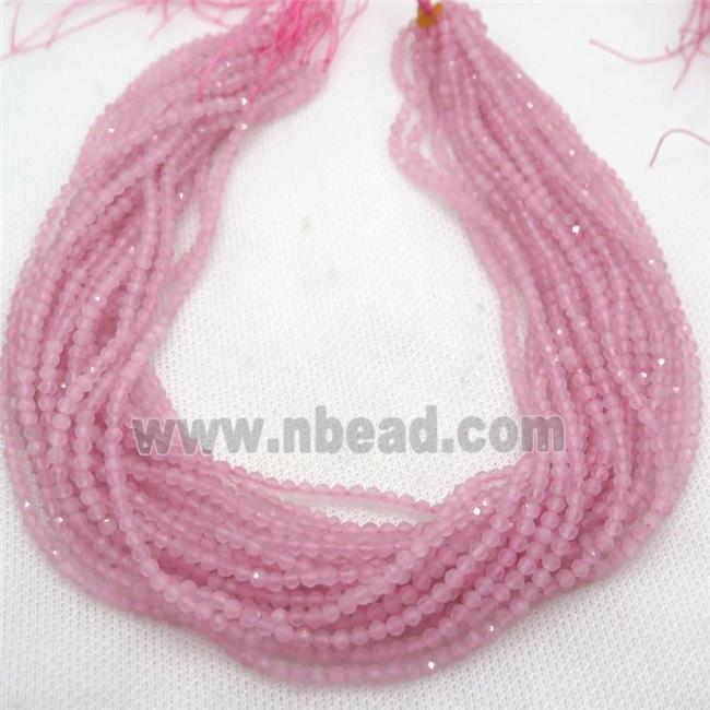 pink Cat eye stone Beads, faceted round, tiny