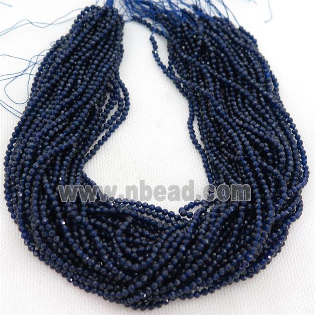 darkblue Cat eye stone Beads, faceted round, tiny