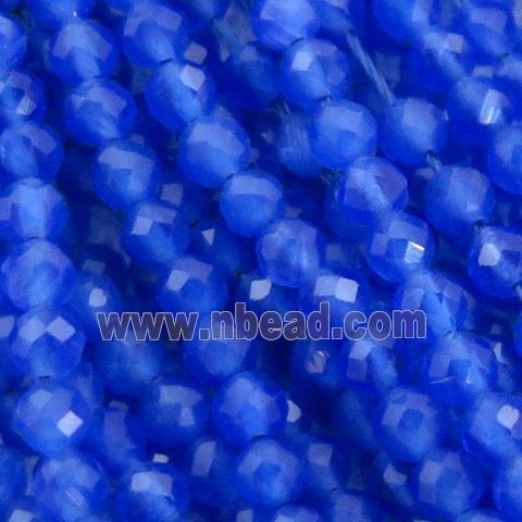 skyblue Cat eye stone Beads, faceted round