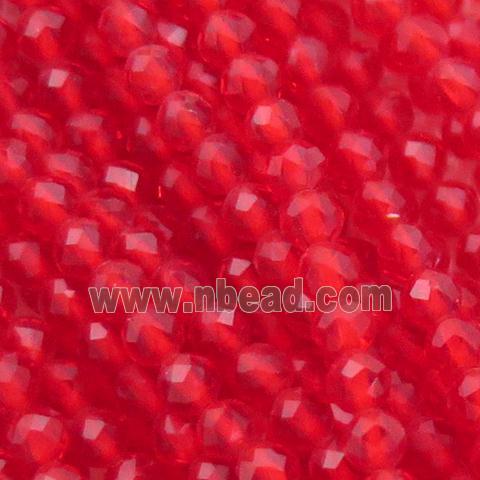 red Cat eye stone Beads, faceted round