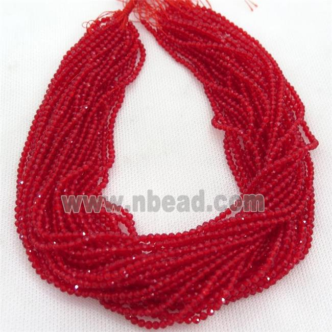 red Cat eye stone Beads, faceted round