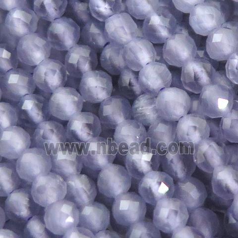purple Cat eye stone Beads, faceted round
