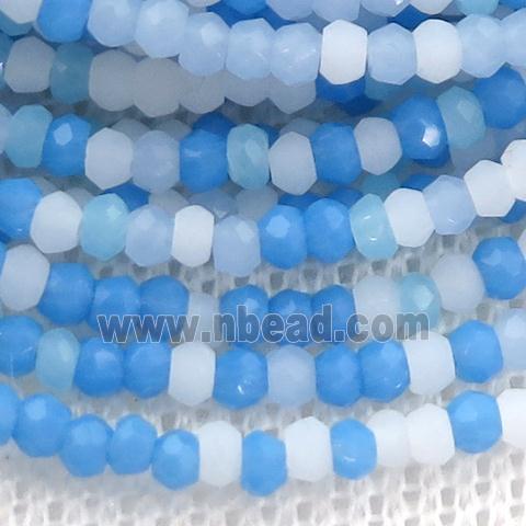 mixed Jadeite Glass beads, faceted rondelle