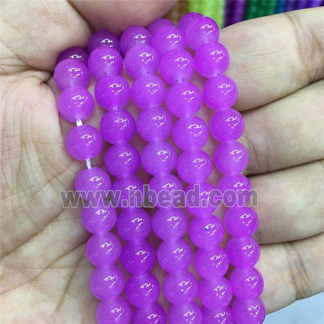 round Jadeite Glass beads, lt.purple