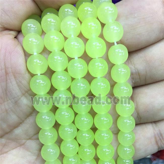round olive Jadeite Glass beads