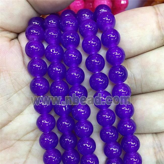 round purple Jadeite Glass beads