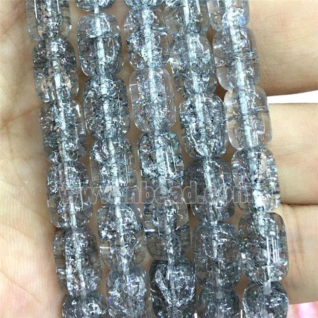 Crackle Crystal Glass barrel beads