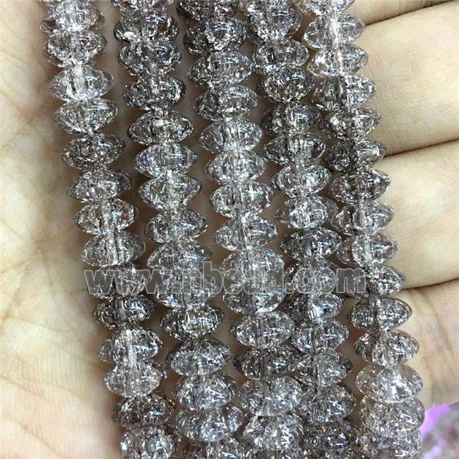 smoky Crackle Crystal Glass bicone beads