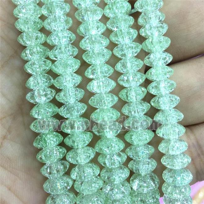 green Crackle Crystal Glass bicone beads