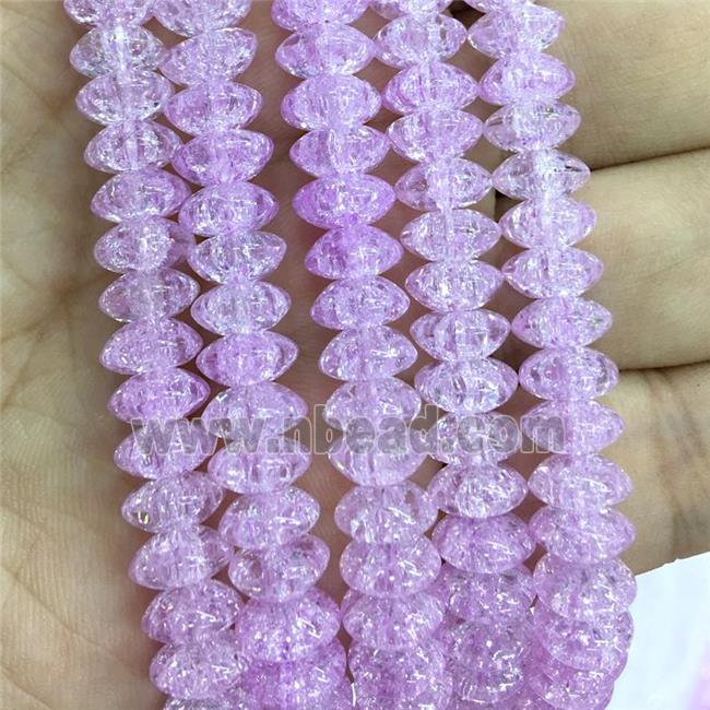 lavender Crackle Crystal Glass bicone beads