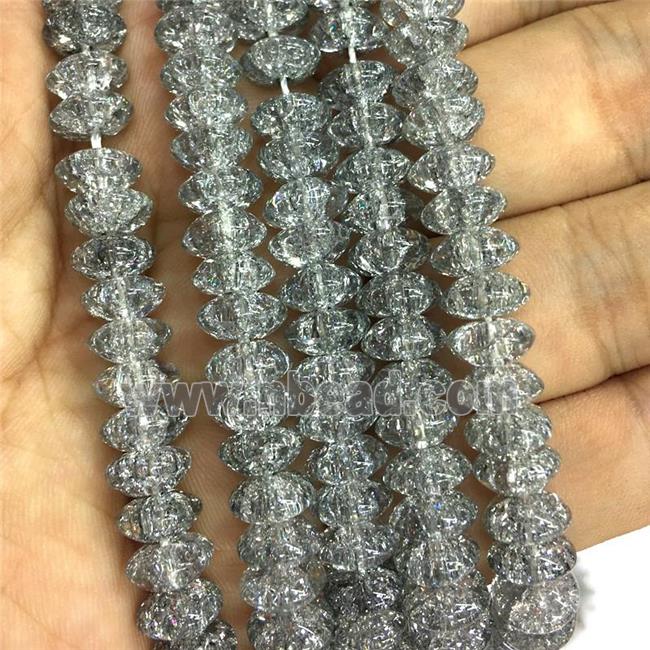 gray Crackle Crystal Glass bicone beads