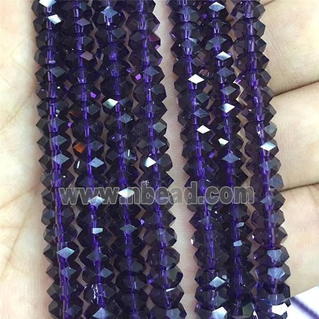 darkpurple Crystal Glass beads, faceted rondelle