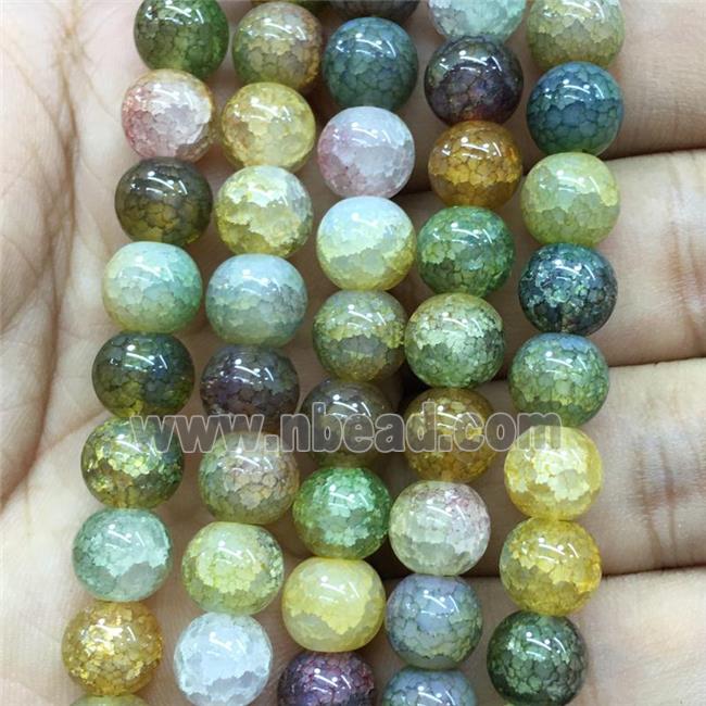 Crackle Glass round Beads