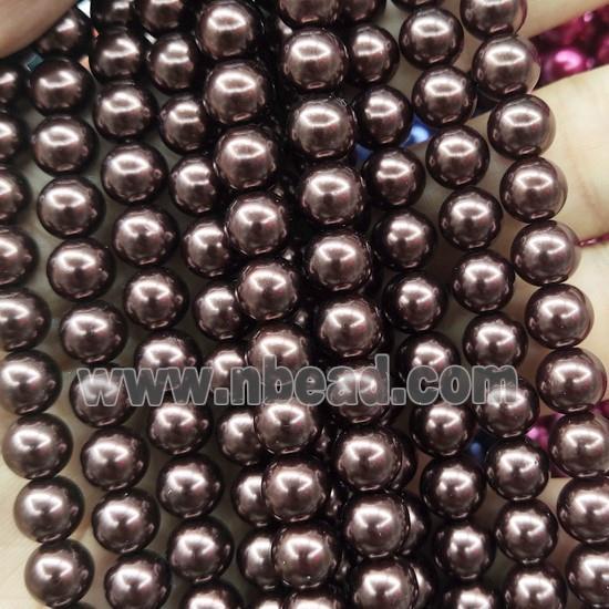 deepCoffee Pearlized Glass Beads, round