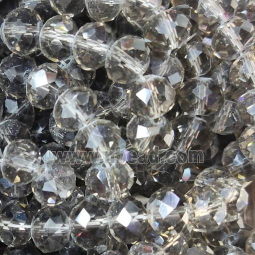 Smoky Chinese Crystal Glass Beads Faceted Rondelle