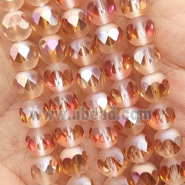 Champagne Crystal Glass Beads faceted round