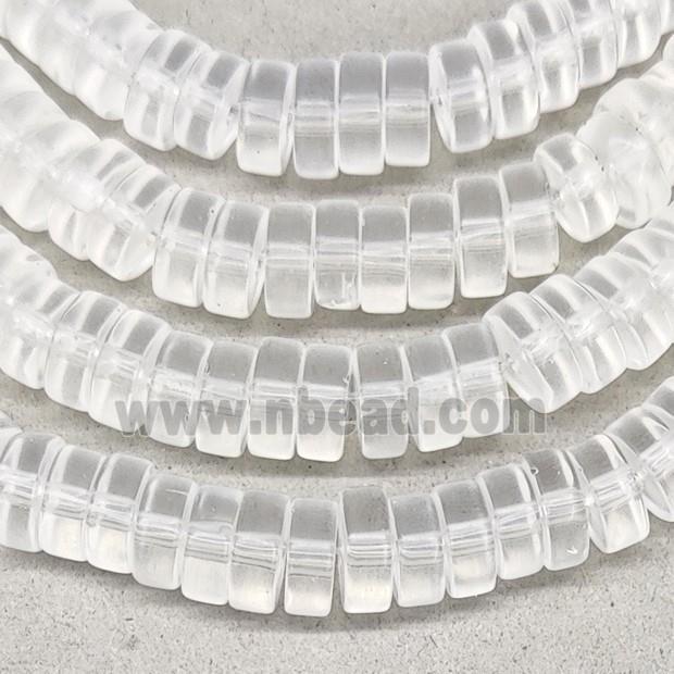 Clear Crystal Glass Heishi Spacer Beads Matte