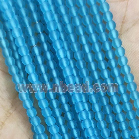 Blue Glass Seed Beads Round Matte