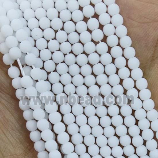White Glass Seed Beads Round Matte