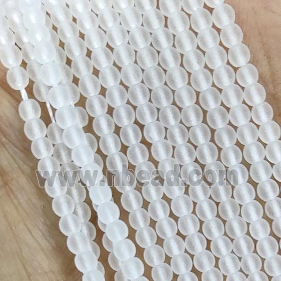Clear Glass Seed Beads Round Matte
