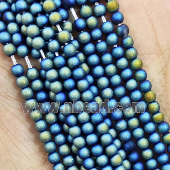 GreenBlue Glass Seed Beads Round Matte
