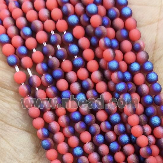 RedBlue Glass Seed Beads Round Matte