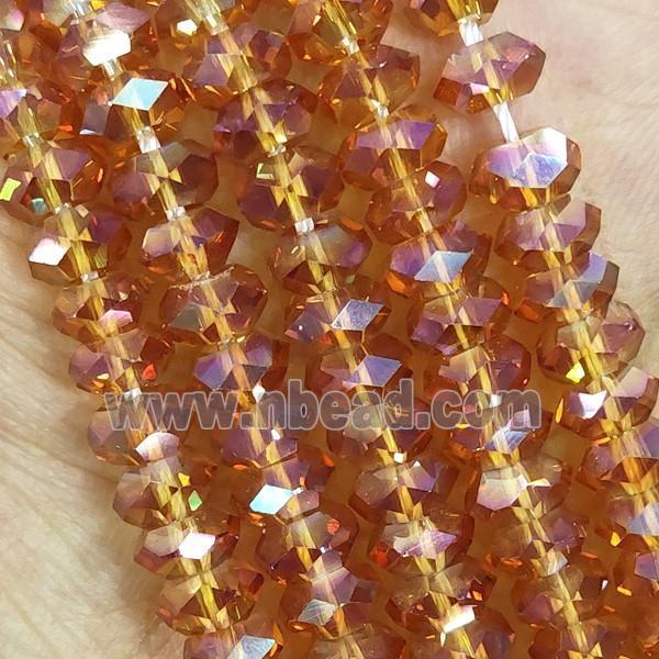 Champagne Crystal Glass Beads Faceted Rondelle