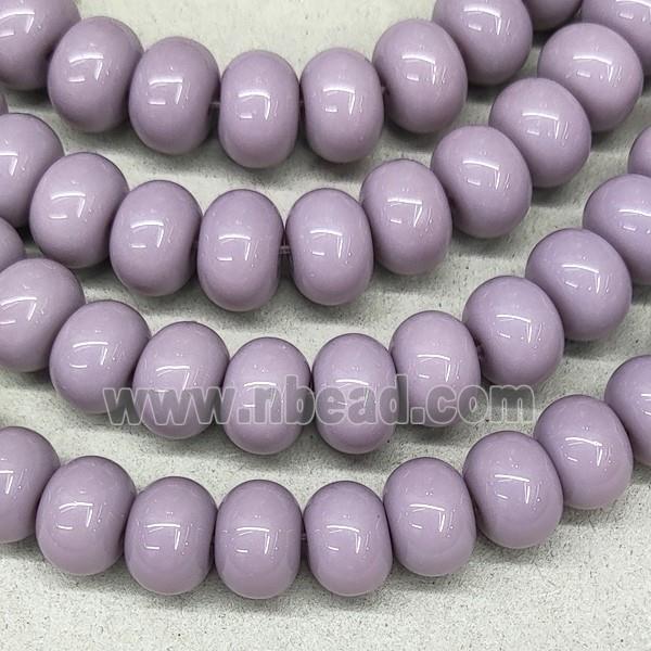 Purple Jadeite Glass Rondelle Beads