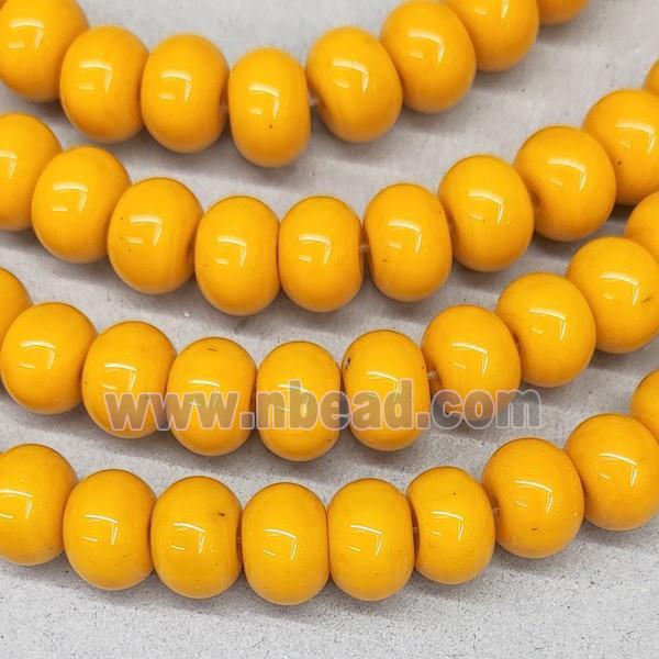 Orange Jadeite Glass Rondelle Beads
