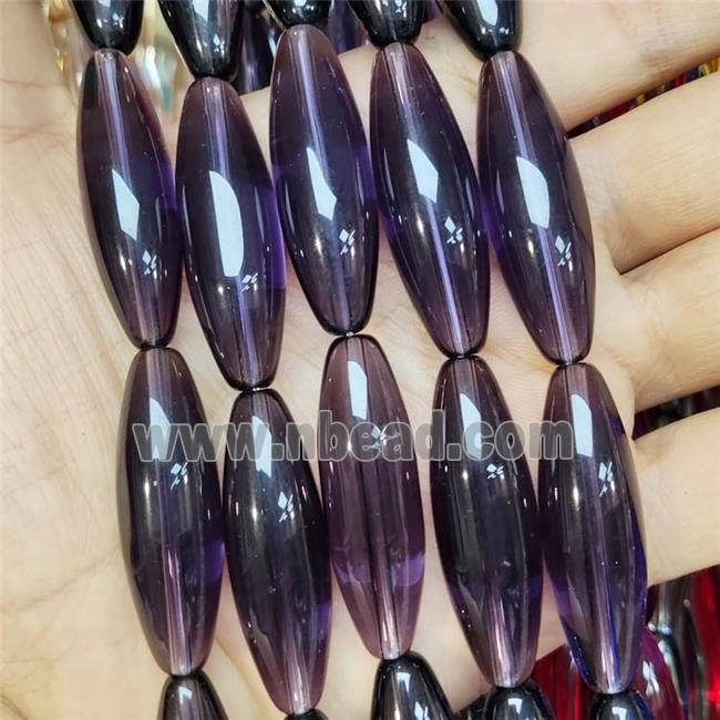 Purple Crystal Glass Rice Beads